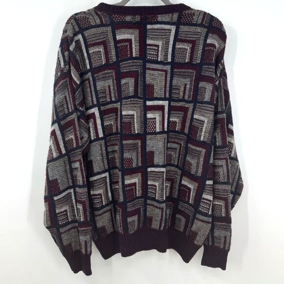 VTG Saint Marcus Grandpa Cardigan Sweater Mens M Slouchy Chunky Y2K Academia - Picture 6 of 8